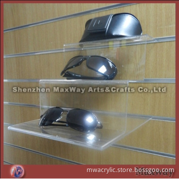 Slat wall transparent 3 tier acrylic goggle/sunglass hodler